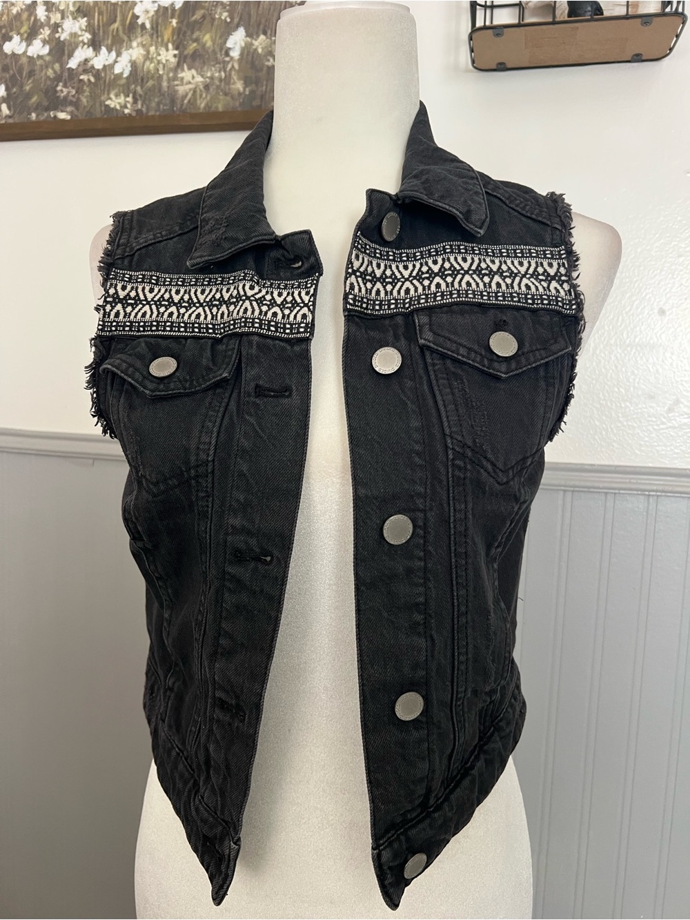 H&M Coachella Western Festival Denim Vest / Size: 4 / Festival / Cowgirl / Rodeo